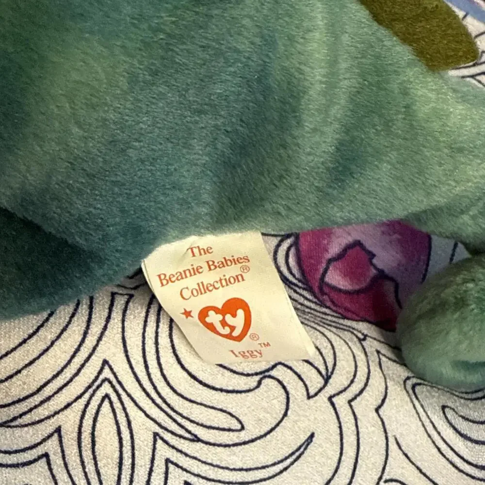 Ty Beanie Baby‎ Collection 1997 6th Generation Iggy Seen With Hang Tag